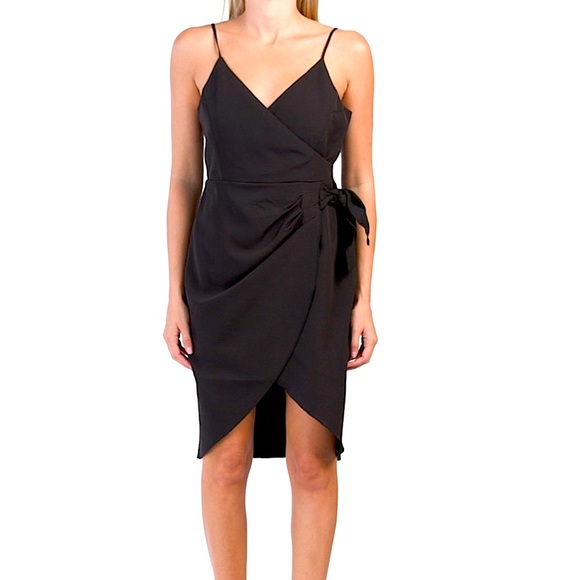 BCBG Wrap Dress with V Neck in Black — New with tags! ✨✨ - Picture 1 of 7